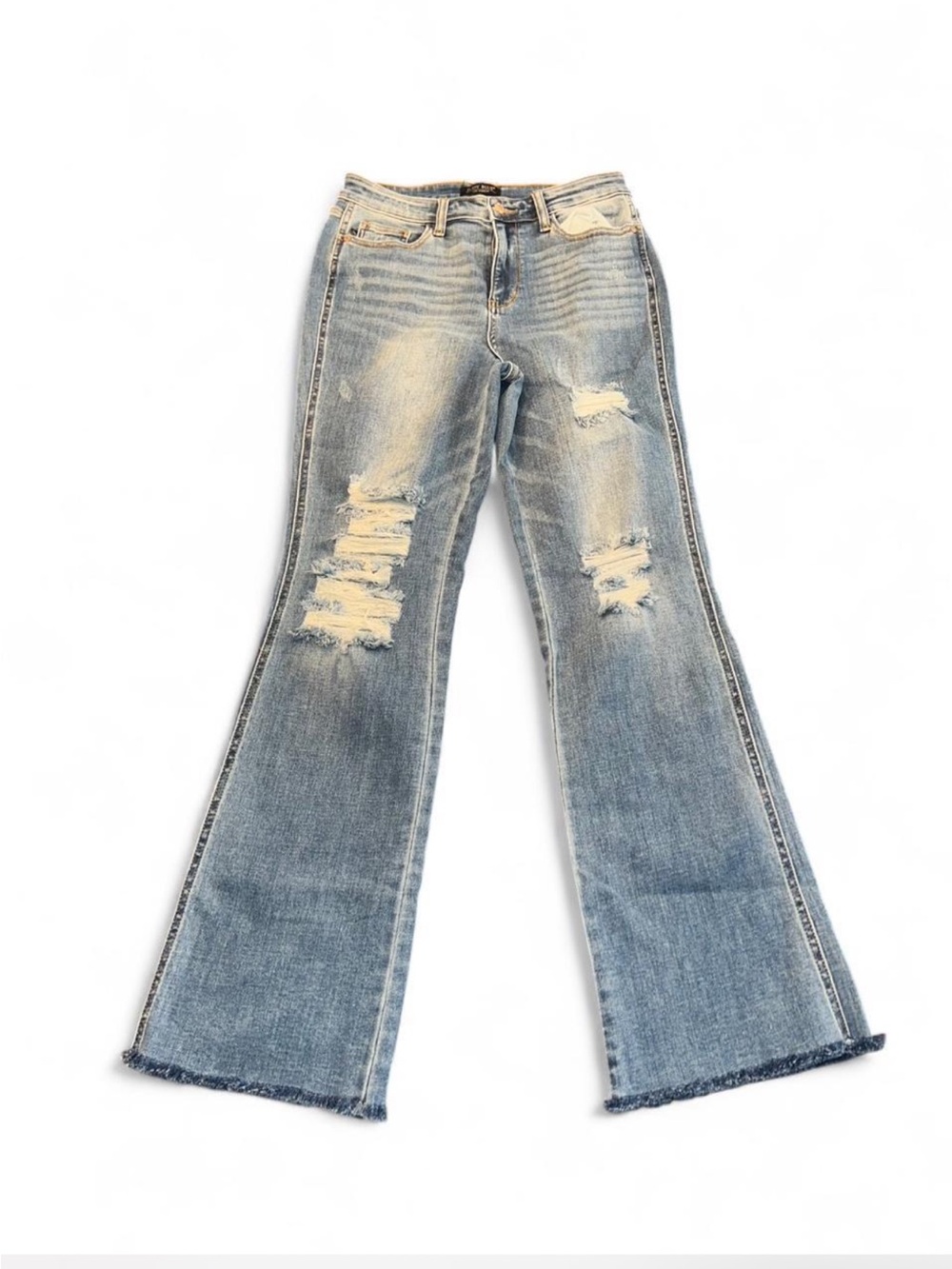 Judy Blue Light Blue Distressed Bootcut Jeans